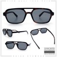 thumbnail image 2 of SA106 Snug Double Bridge Flat Top Retro Square Aviator Sunglasses / Tortoise - Black, 2 of 7