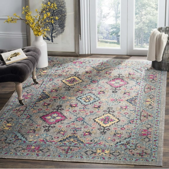 SAFAVIEH Artisan Allison Oriental Area Rug, Light Grey/Light Blue, 9' x 12'