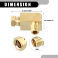 thumbnail image 4 of Unique Bargains 1 Pc M8x1 Universal 90 Degree Elbow Brass Fitting Compression - Car Fit 6mm - Brass Gold Tone, 4 of 6