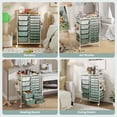thumbnail image 6 of 15-Drawer Rolling Storage Cart with Metal Tabletop and Pegboard, Scrapbook Paper Office School Organizer,Green, 6 of 8
