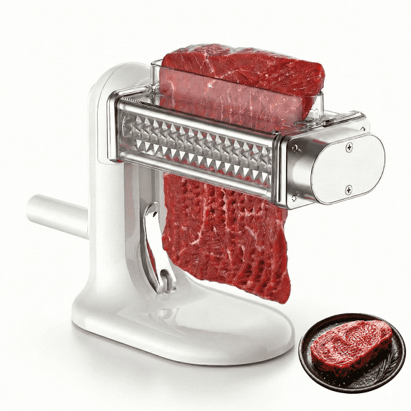GVODE Manual Meat Tenderizer Machine with Suction Base and Hand Crank Processing Tool