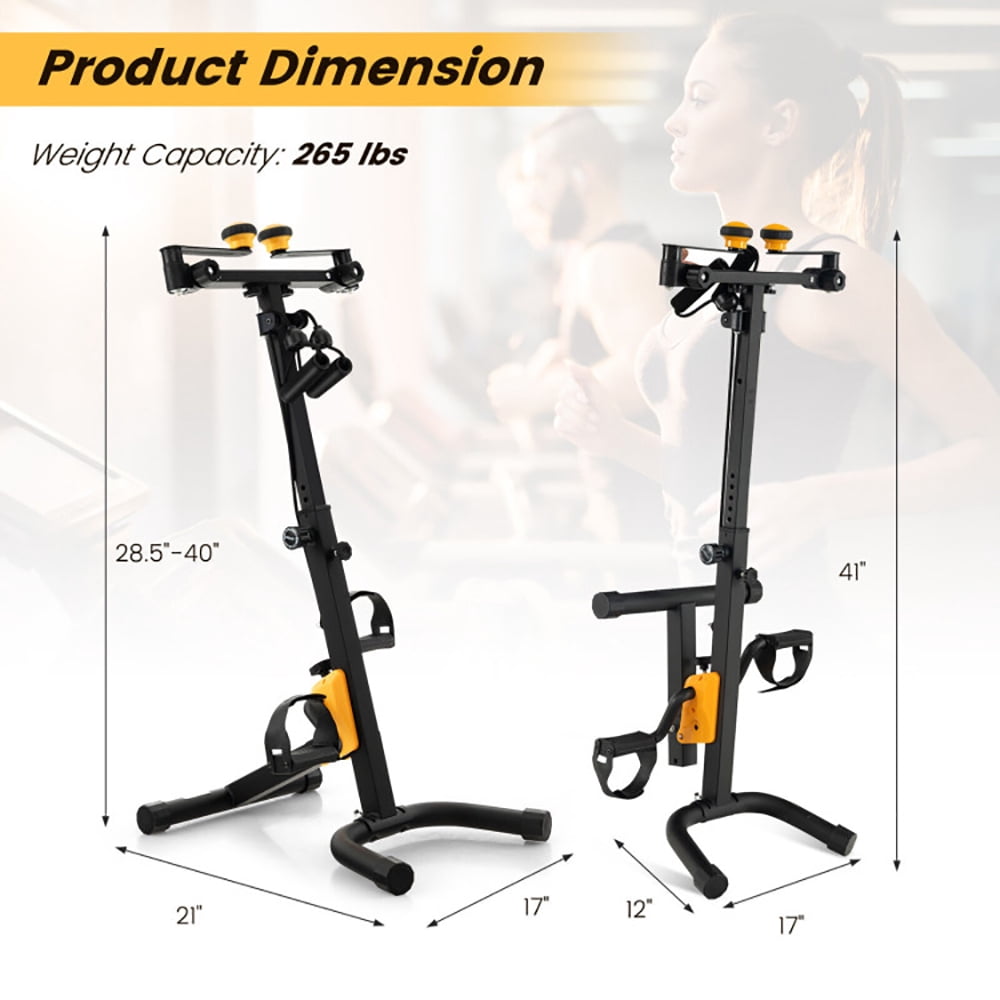 Demifill Folding Pedal Exercise Bike with Adjustable Resistance, Mltifunctional Pedal Exercise with 4 Exercise Modes, Workout & Strength Training for Home Gym, Yellow