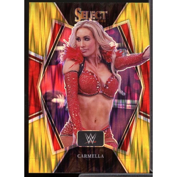 Carmella Card 2022 Select WWE Prizms Gold Flash #189