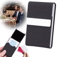 thumbnail image 2 of Business Card Holder, Reusable Metal Slim Business Card Case with Magnetic Closure for Men or Women, Lightweight Portable Stylish Pocket Name Card Organizer for Business Daily Use,Z0-Black, 2 of 7