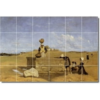 Ceramic Tile Mural-Jean Corot Landscapes Painting 299. 72" w x 48" h using (24) 12 x 12 ceramic tiles