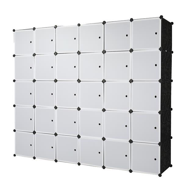 Fithood 30 Cube Organizer Stackable Plastic Cube Storage Shelves Design ...