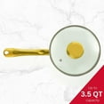 thumbnail image 3 of Holstein Housewares Ceramic Nonstick 3.5QT Saucepan Pot with Lid and Gold Stainless Steel Handle, Dishwasher Safe, 3 of 8