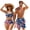 Australia, variant on Hawaiian Palm Monstera Men's Quick Dry Beach Shorts,Women's Tummy Control Swimwear Crisscross Bikini Sets for Summer Beach Couple Matching Swimsuits for Wedding Date Party,Blue-M