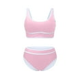 thumbnail image 5 of LADIGASU Women High Waisted Bikini Sets Sporty Two Piece Swimsuit Color Block Cheeky High Cut Bathing Suits, 5 of 6