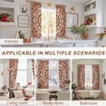 thumbnail image 2 of Sheer Curtain 63 Inch Length 2 Panels Light Filtering Window Curtain Boho Retro Sheer Voile Curtains Rod Pocket Window Treatment for Kitchen Living Room Ethnic Tribal Floral Pattern Red, 2 of 4