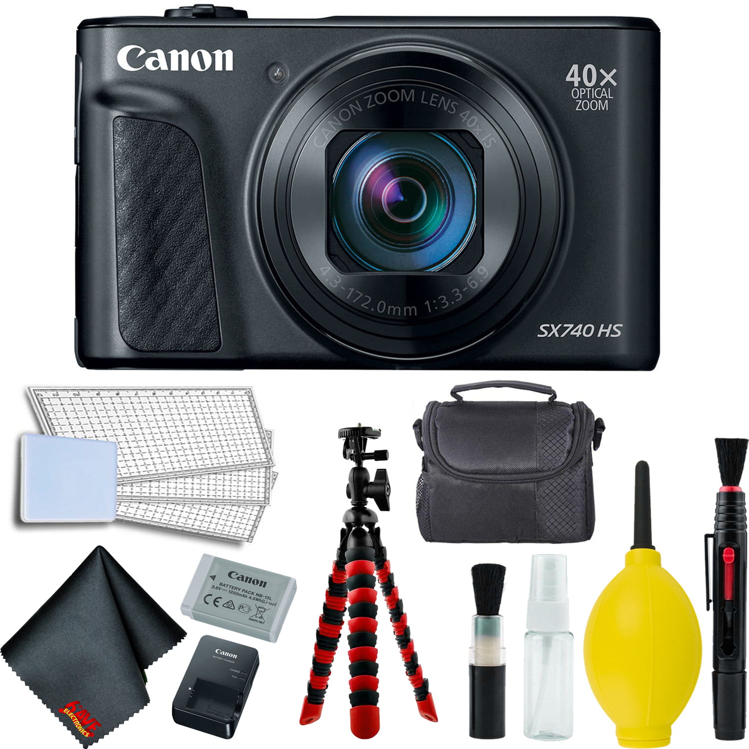 Verhoog jezelf Maken Woud Canon PowerShot SX740 HS Digital Camera (Black) Accessory Bundle - Intl  Model - Walmart.com