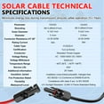 thumbnail image 6 of Solar Panel Extension Cable 50FT 10AWG, 6mm² Solar Extension Cable Wire with Female Male Waterproof Connectors for RV, Photovoltaic Systems, 6 of 9