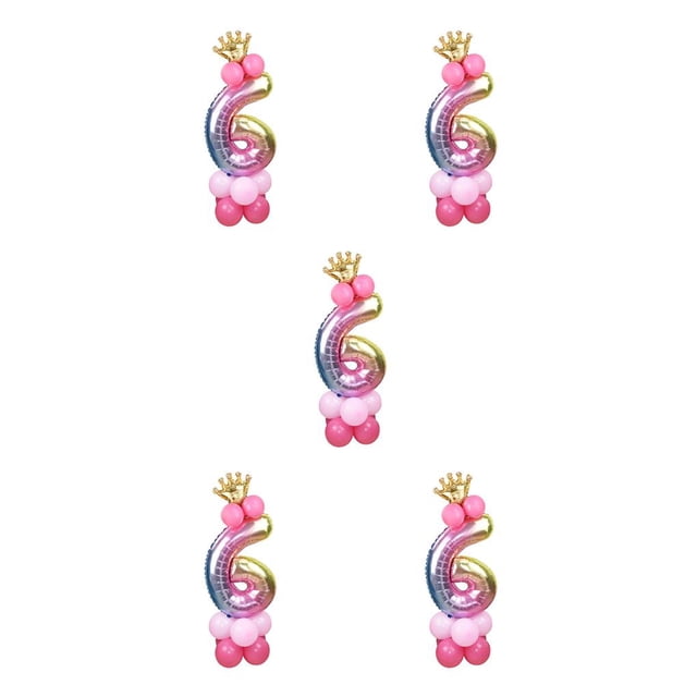 Advancent Feliz cumpleaños 0 1 2 3 4 5 6 7 8 9 Número de lámina de oro rosa Type5 NO5