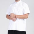 thumbnail image 5 of Abbraccia China Clothes Tang Shirt Short Sleeves Fashionable Wear Uniform Kung Fu Clothing White, 5 of 5