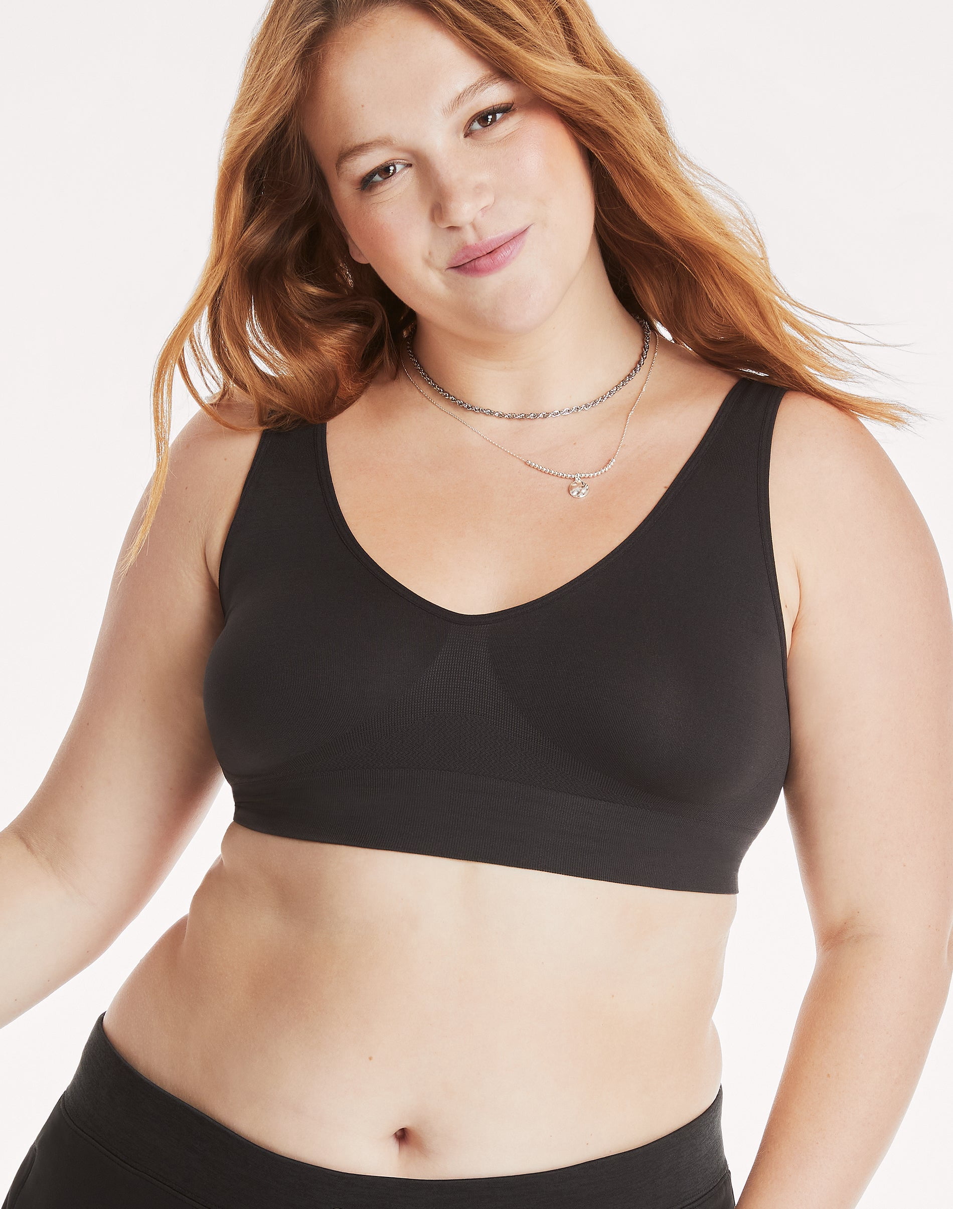 HanesBralette Comfort Flex Fit Women's Wireless Bra Seamless Wide Strap MHG196