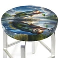 thumbnail image 3 of Hirioo Largemouth Bass Jumping Out of The Water for Round Bar Stool Seat Covers Washable Stool Cushion Slipcover Elastic Bar Chair Covers for 12-14 Inch Chair-14 inch, 3 of 7