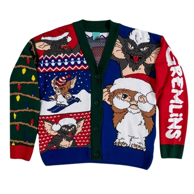 Gremlins Womens Knitted Christmas Cardigan