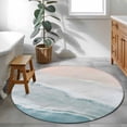 thumbnail image 3 of Ocean Beach 4FT Round Area Rugs for Living Room Summer Waves Gradient Boho Ultra-Thin Non-Slip Round Rugs Machine Washable Low Pile Circle Carpet for Bedroom Kitchen Nursery, 3 of 9