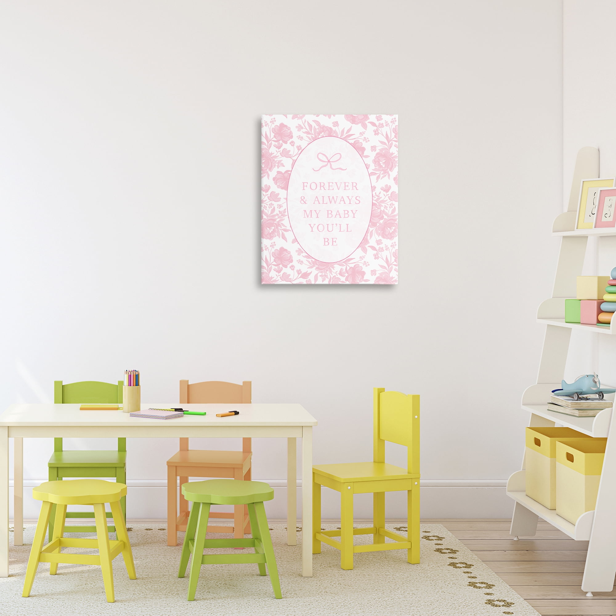 Stupell Industries Forever and Always Pink Florals Canvas Wall Art, design by Cherrywood Lane