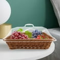 thumbnail image 4 of HEALEEP Rattan Style Bread Basket With Lid Food Display Baskets Brown 1 Basket, 4 of 8