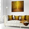 thumbnail image 3 of Designart Pathway in Green Autumn Forest - Photography Throw Pillow - 18x18, 3 of 5