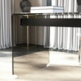 thumbnail image 4 of NessCarsti 53.14" Modern Tempered Glass Executive Desk with Drawer, Black Wood Finish and Tempered Glass Legs – Minimalist Stylish Workstation Table for Home Office, 4 of 6