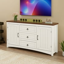 Craftian 59.8"W Kitchen Storage Cabinet with Drawers & Doors, Sideboard Buffet Cabinet, White