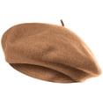 thumbnail image 1 of Boina de lana, gorro cálido de invierno de estilo francés de color sólido para mujer, gorro de pintor de lana retro de otoño e invierno, boina para mujer que combina con todo, 1 of 8
