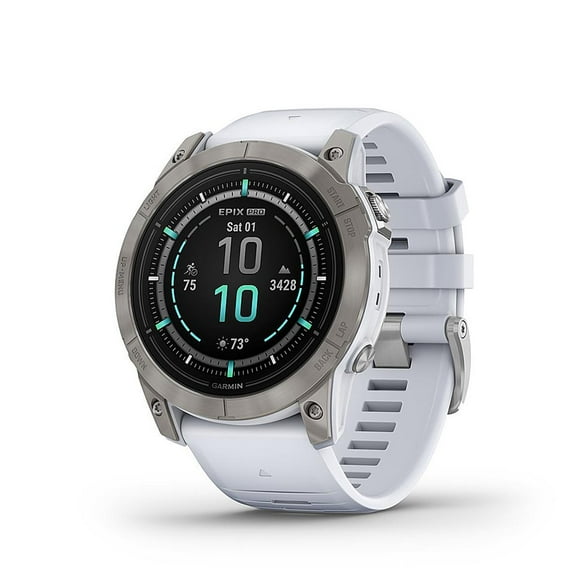 Garmin epix Pro (Gen 2) Édition Saphir, 51mm, Montre Intelligente Haute Performance, Technologie d'Entraînement Avancée, Lampe de Poche Intégrée, Pierre Blanche