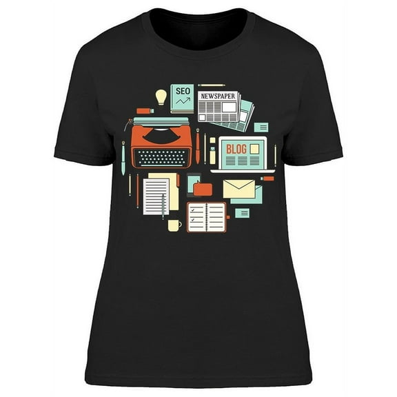 Journalist Work Tools T-Shirt Women -Image by Shutterstock, Female Large