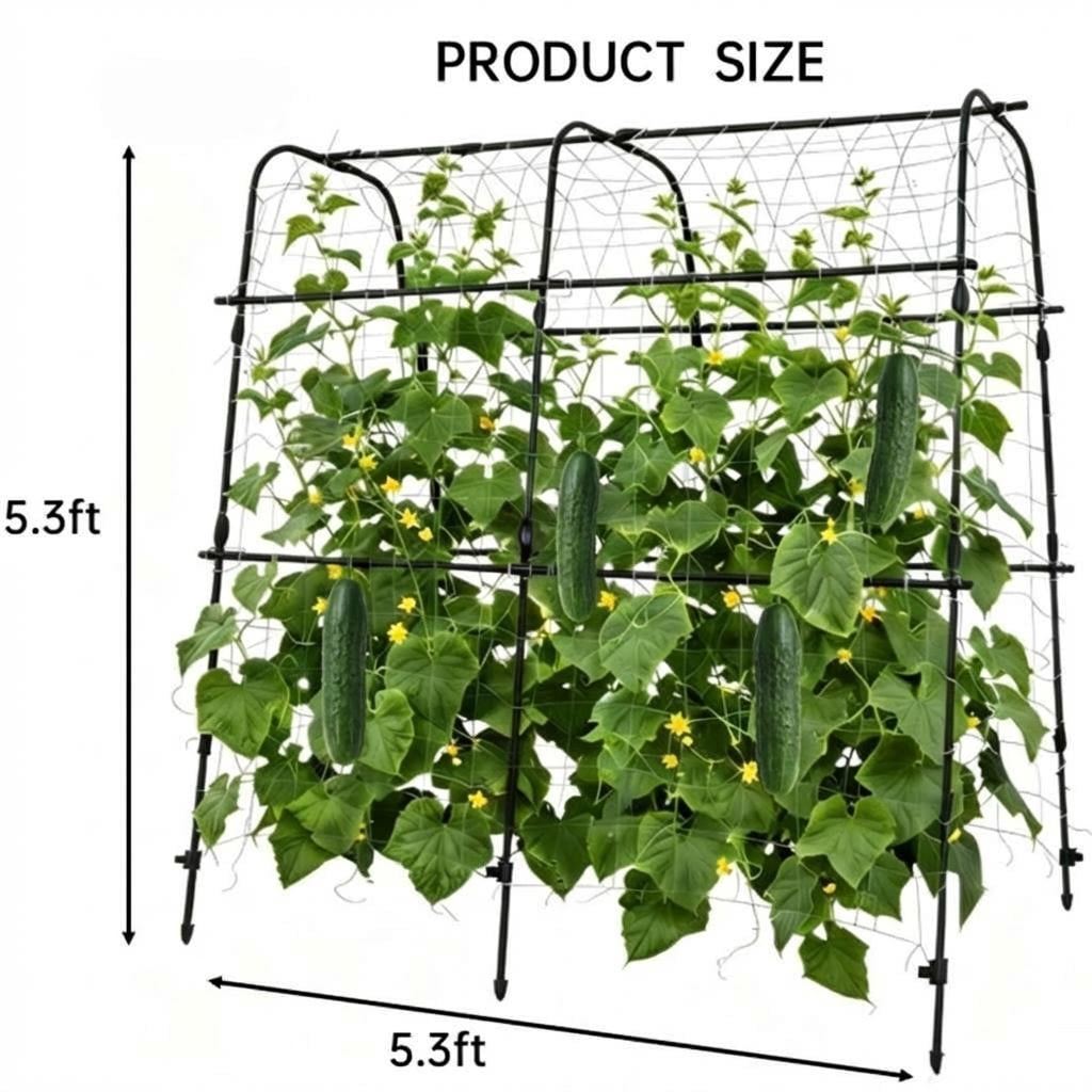 5.3x5.3 FT Black U-Frame Garden Arch, Metal Plant Support for Raised Beds, Cucumbers, Melons, Grapes, Roses & Vining Crops