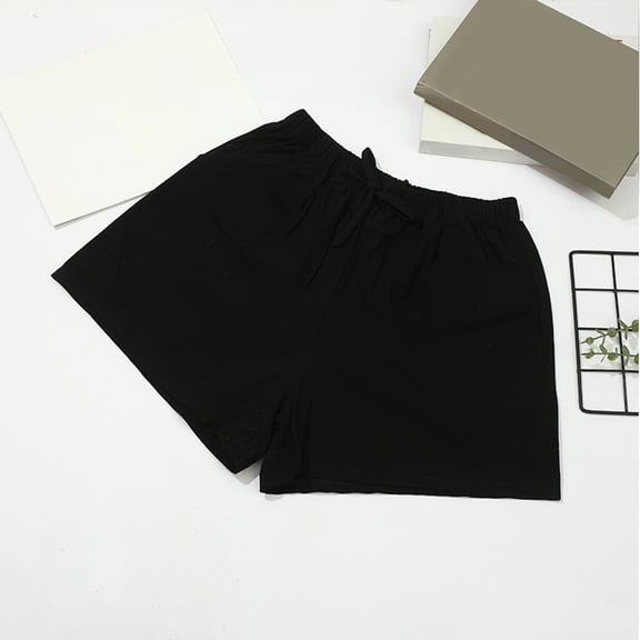 Rezuofi 1 Pcs Linen Shorts for Women Summer Casual Wide Leg Loose High Waist Drawstring Dressy Beach Shorts 2025 Comfy Clothes