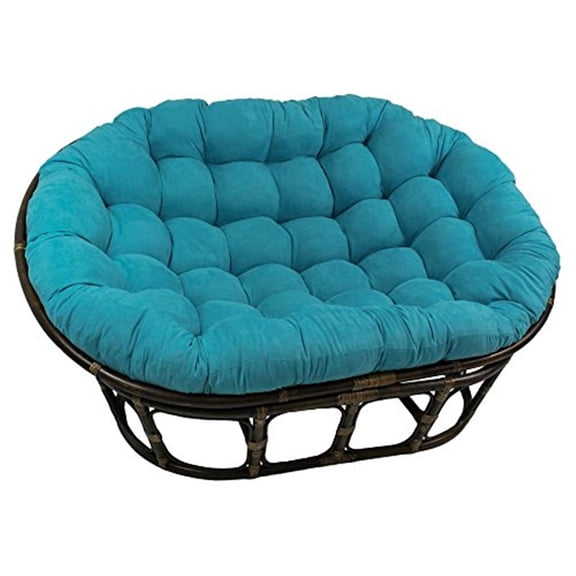 Double Papasan Chair - Cozy suede Cushion, Rattan Frame - Bohemian Style Seating for Living Room