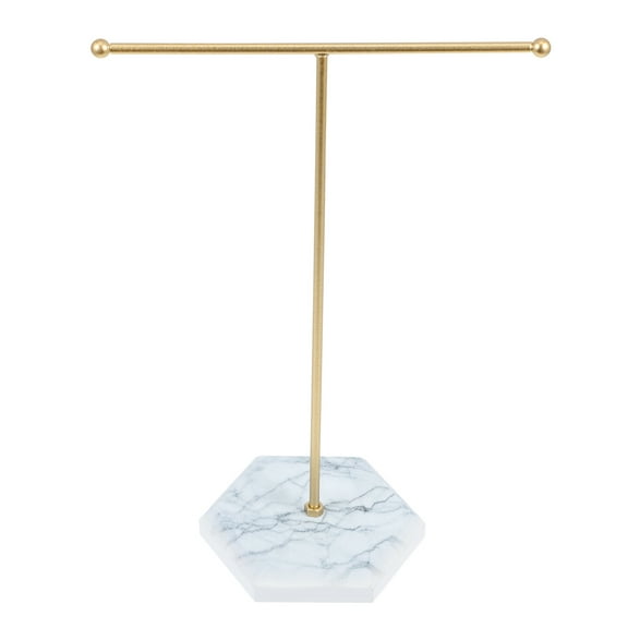 Jewelry Stand Display Necklace Holder T-Bar Plated Metal Tabletop Jewelry Organizer