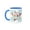 Blue/White, variant on 3drose, Happy Snowman Christmas Holiday Design, 15oz Mug