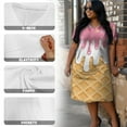 thumbnail image 6 of Yuyamidu Ice Cream Dresses for Women Plus Size XL Cute Beach Party Dress Casual Short Sleeve Elegant Dress Loose Summer Dress Oversized V Neck Dresses, 6 of 7