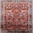thumbnail image 1 of Ahgly Company Indoor Square Mid-Century Modern Khaki Rose Pink Oriental Area Rugs, 5' Square, 1 of 6