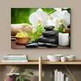 thumbnail image 2 of wall26 Canvas Print Wall Art White Orchid Flowers Meditation Zen Yoga Massage Pebble Nature Wilderness Photography Realism Landscape Colorful Multicolor for Living Room, Bedroom, Bathroom - 12"x, 2 of 5