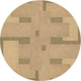 thumbnail image 1 of Ahgly Company Tapis Rond Lavable en Machine Intérieur Transitionnel Jaune Orange, 4 Pieds Rond, 1 of 7