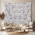 thumbnail image 2 of Haze Blue Leaf Large Tapestry for Bedroom Wall Hanging Tapestry, Retro Farmhouse Plant Floral Branch Ceiling Backdrop Tapestries Poster Blanket Wall Decor for Teens Room Living Room Dorm 85" x 90", 2 of 8