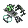 thumbnail image 2 of Lipstore 7 Piece Ab Workout Roller Wheel Kit Complete Accessory Fitness Equipment Set Green, 2 of 8