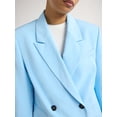thumbnail image 5 of Scoop Women's and Women's Plus Crepe Slouchy Double Breasted Blazer, Sizes XS-4X, 5 of 5