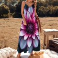 thumbnail image 3 of Flower Sleeveless Suspender Dress Summer Fashion Casual Long Dress, 3 of 9