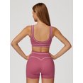 thumbnail image 3 of IDOPIP Womens Workout Sets Color Block Compression Sports Bra Matching High Waist Tummy Control Butt-Lifting Shorts 2 Piece Gym Yoga Pilates Running Outfits, 3 of 8