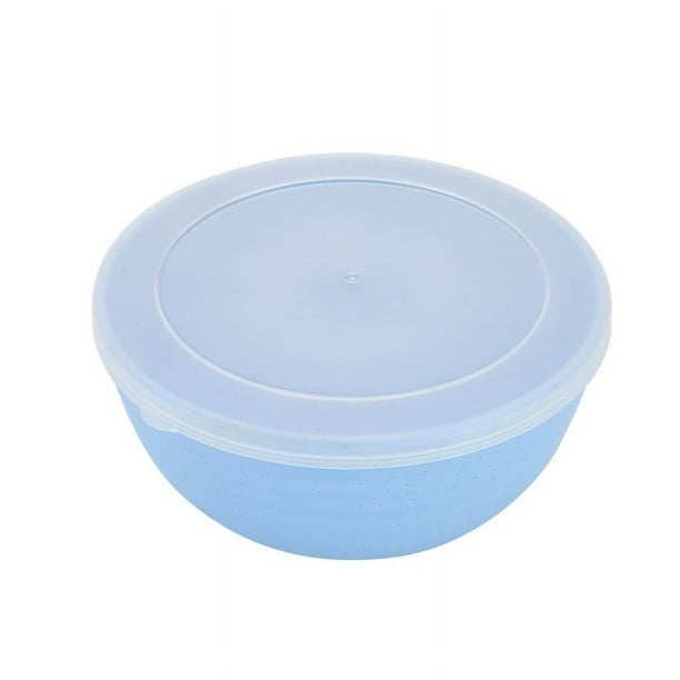 Xiao Hua 2 tazones irrompibles para cereales con tapa - Tazones de fibra de paja de trigo para cereales o ensalada - 12 x 12 x 6 cm, color azul