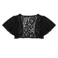 thumbnail image 6 of iEFiEL Womens Chiffon Shrug Cardigan Solid Cropped Bolero for Wedding Evening Party Black-B 2XL, 6 of 7
