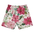 thumbnail image 2 of Kids' Beach Pants Comfortable Swim Trunks Red Flowers and Leaves Shorts for Pool Vacation and Lounge Wear X-Small, 2 of 8