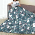 thumbnail image 6 of Honeii Forest Rabbit Print Fleece Blanket - Throw Blanket for Bed, Sofa, Couch, Camping, and Travel , Microplush Ultra Soft Warm Blanket-40"x30", 6 of 7