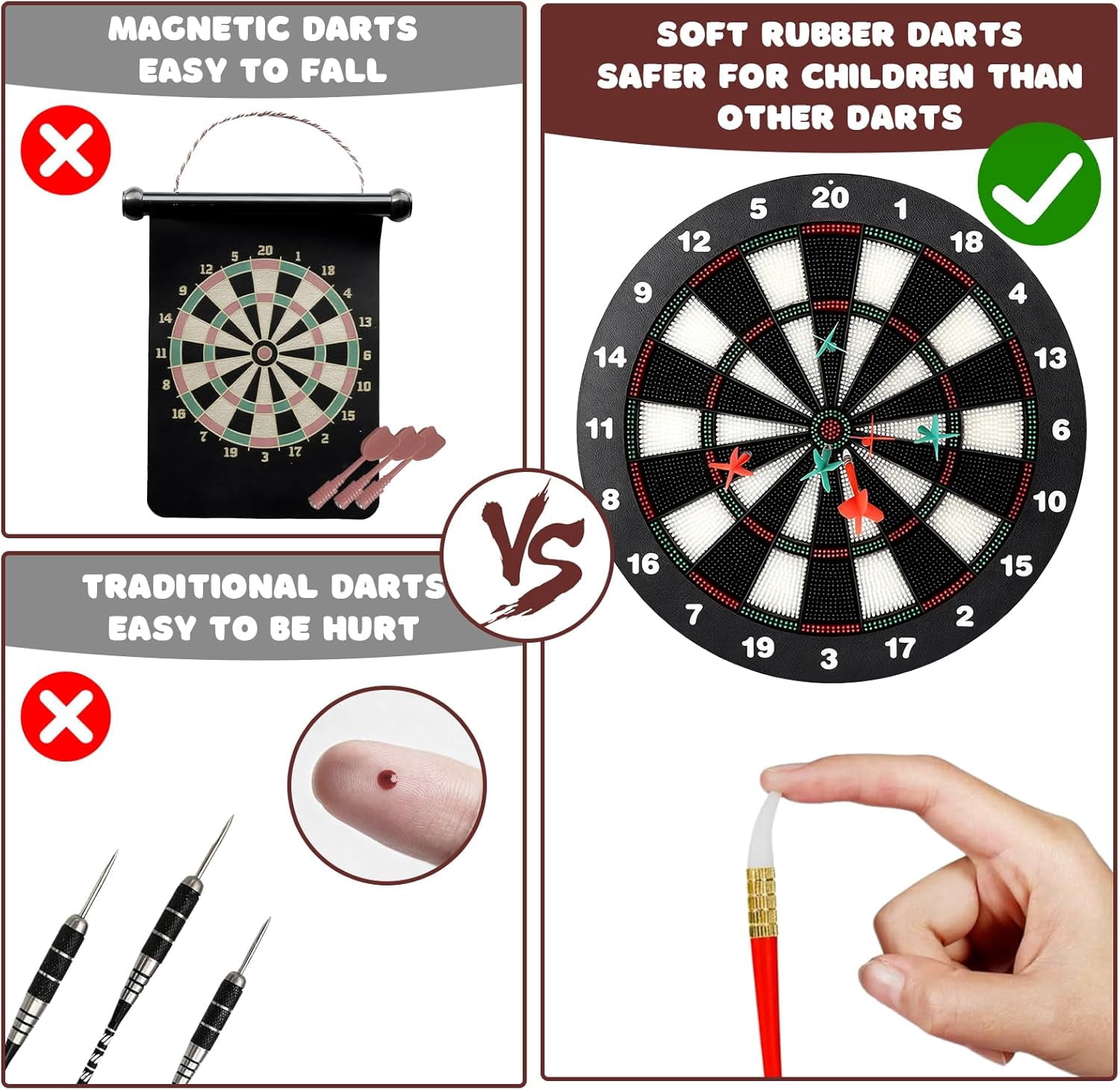 Dart Board For Adults And Kids, Professional Dartboards With 12Pcs Safety Darts, Perfect Dart Game Gifts For Christmas, Parties, Birthdays, Or Celebrations