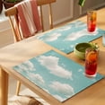thumbnail image 4 of Turquoise Cloudy Sky Placemats Set of 6 Modern Clouds Nature Scenery Place Mats Indoor Wipeable Table Mats Washable Cloth Dining Table Placemats for Kitchen Holiday Party Home Decor 13x19 Inch, 4 of 9